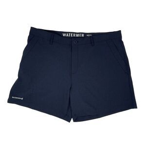 Watermen 16 Navy Blue Drawstring Waist Polyester‎ Stretch Women's Hybrid Short